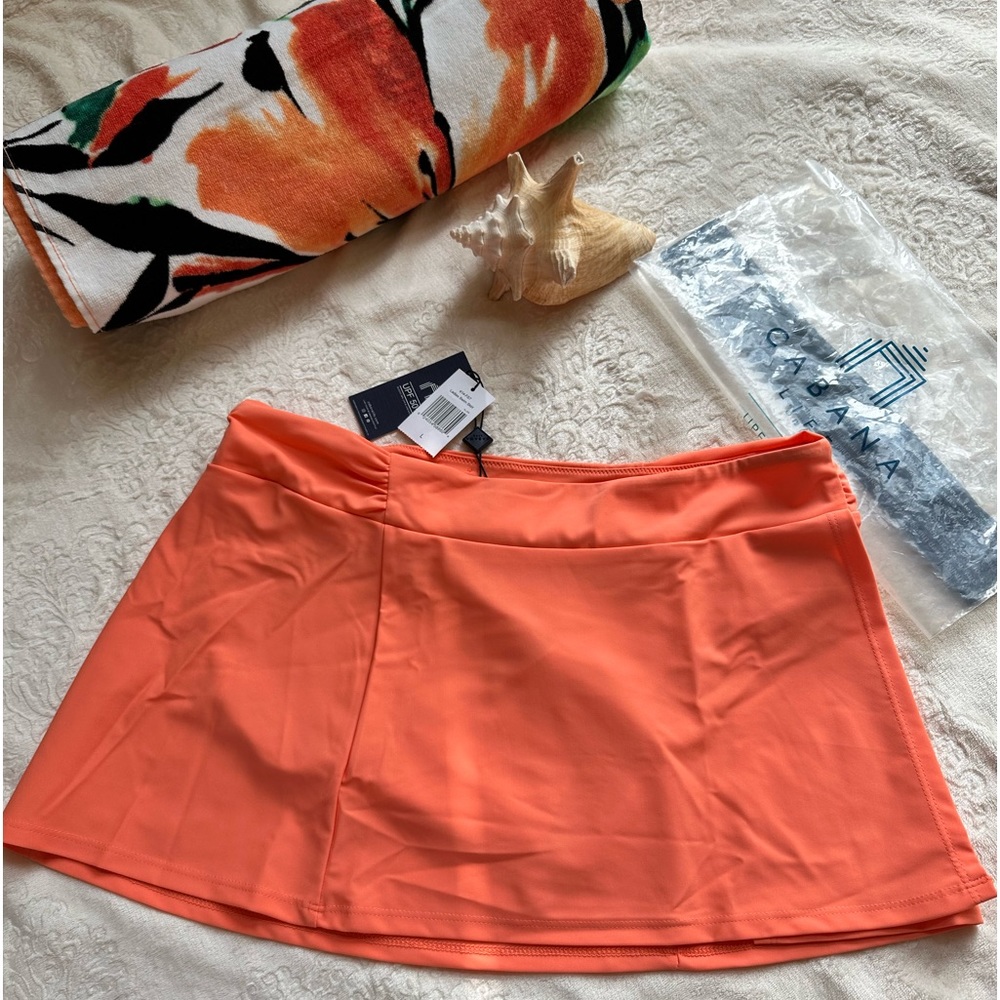 CabanaLife Coral Classic Swim Skort NWT, L
